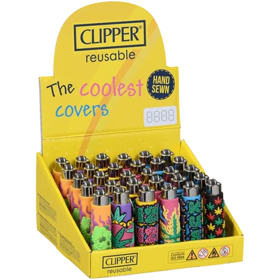 CLIPPER CP21 SILICONE POPCOVERS WEEDNESDA LIGHTERS - DISPLAY OF 30