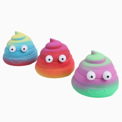 COLORFUL POOP 4 PARTS GRINDER MULTI COLOR (GT-9619BA) - DISPLAY OF 6