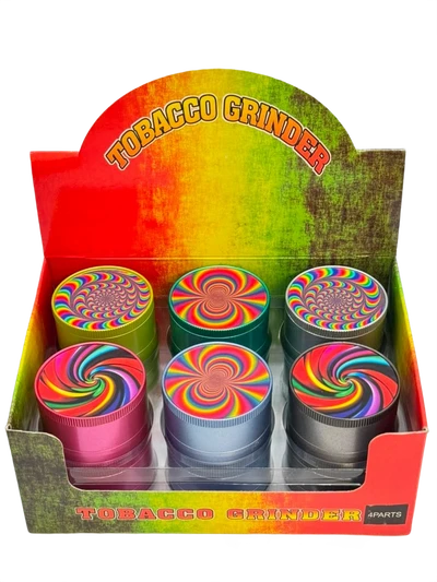 SWIRL 3 PARTS 51MM GRINDER - DISPLAY OF 12