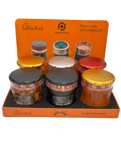 CLICKIT DRAWER 4-PARTS GRINDER - DISPLAY OF 6 (MG-081)