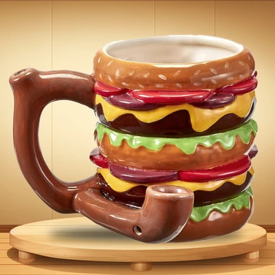 CHEESEBURGER COFFEE MUG HANDPIPE 4.5" (BURGERPIPE)
