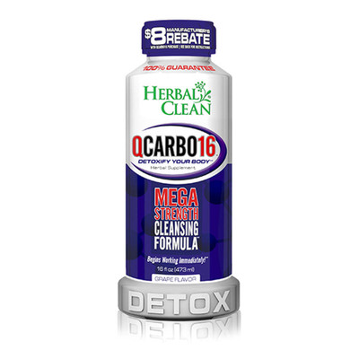 World Wholesale GRAPE FLAVOR - QCARBO SAME-DAY DETOX DRINK 16OZ - HERBAL CLEAN 