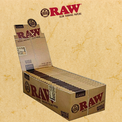 RAW CLASSIC SINGLE WIDE ROLLING PAPERS - 25CT (RAW80)