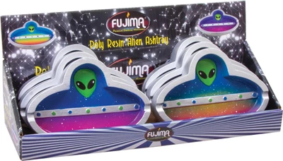  FUJIMA POLY RESIN ALIEN ASHTRAY - 6CT 