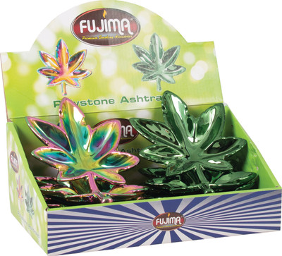  FUJIMA POLYSTONE LEAF ASHTRAYS - 8CT 