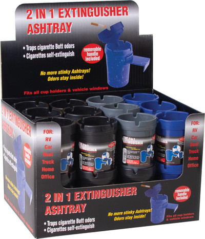 FUJIMA 2 IN 1 EXTAINGUISHER ASHTRAY DISPLAY - 24CT