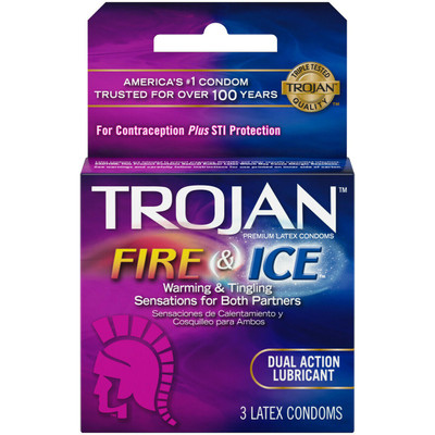  TROJAN FIRE AND ICE 3-PACK CONDOMS - 6CT 