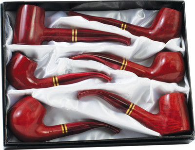 LUCIENNE WOOD PIPE DISPLAY - 6CT 