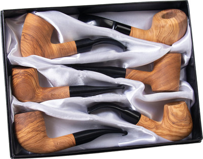  LUCIENNE SHERLOCK WOOD PIPE DISPLAY - 6CT (BW6K) 
