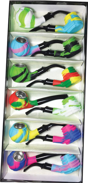  FUJIMA SILICONE SHERLOCK MIXED PIPES - 12CT 
