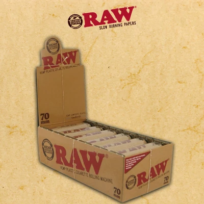 RAW HEMP PLASTIC ROLLING MACHINES 70MM DISPLAY - 12CT