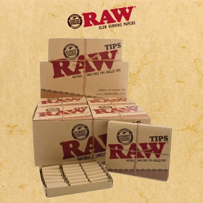 RAW PRE-ROLLED TIPS 21CT PER BOX - 20CT PER DISPLAY