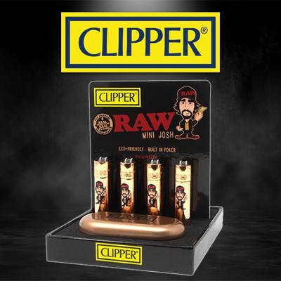 CLIPPER MINI JOSH RAW LIGHTER ROSE GOLD WITH GIFT BOX - DISPLAY OF 12CT