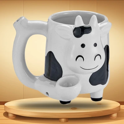 COW SHAPE MUG CERAMIC HANDPIPE - 1CT