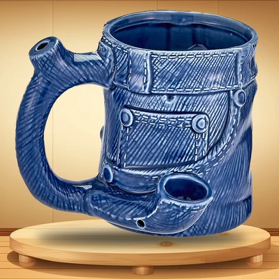 JEANS SHAPE MUG CERAMIC HANDPIPE - 1CT