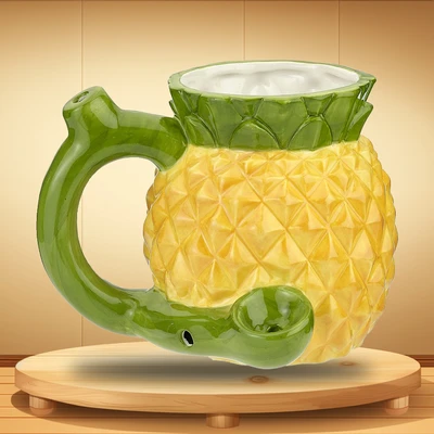 PINEAPPLE SHAPE MUG CERAMIC HANDPIPE - 1CT