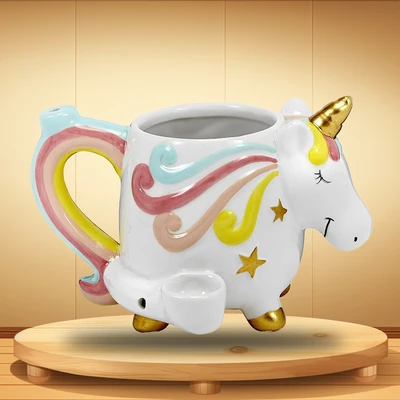 UNICORN SHAPE MUG CERAMIC HANDPIPE - 1CT