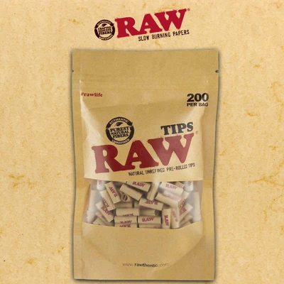 RAW UNREFINED PRE-ROLLED TIPS - 200CT