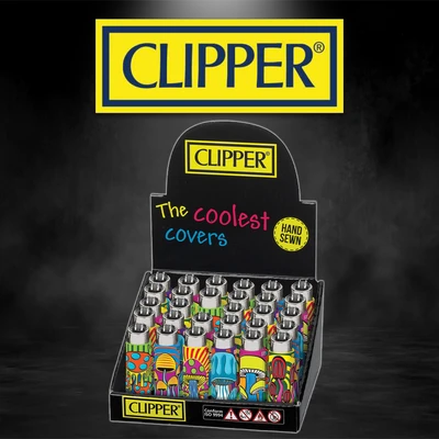 POP MUSHROOM 2 COVER CLIPPER LIGHTERS - 30CT DISPLAY