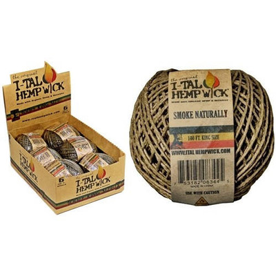  THE ORIGINAL I-TAL HEMP WICK 100FT SPOOLS - 6CT 