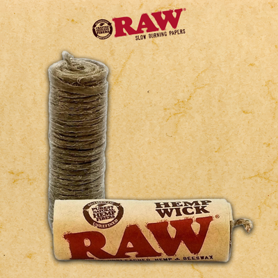 RAW NATURAL HEMPWICK ROLLS 20FT - 20CT (RAW38)