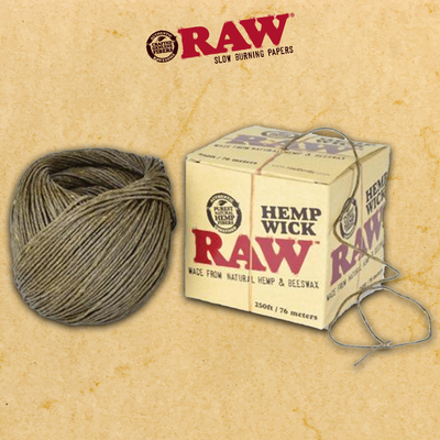 RAW NATURAL HEMPWICK ROLLS - 250FT (RAW41)