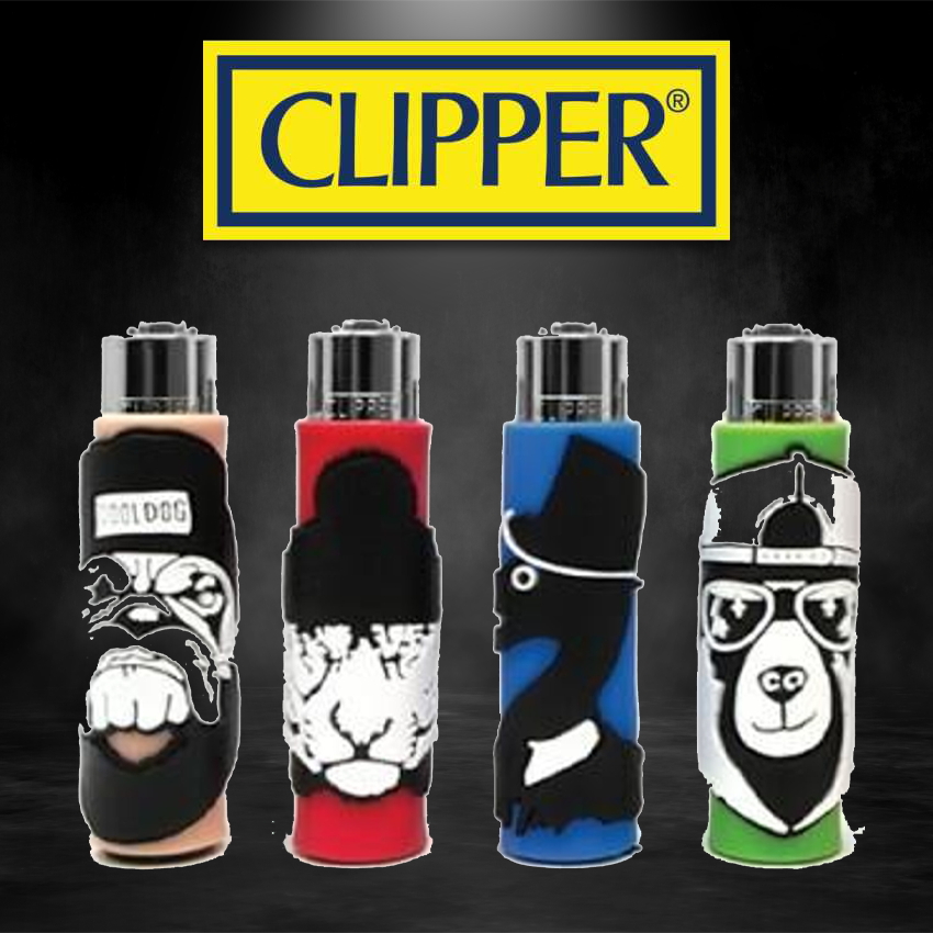 CLIPPER REUSABLE THE COOLEST FACE BandW COVERS LIGHTER - DISPLAY OF 30CT