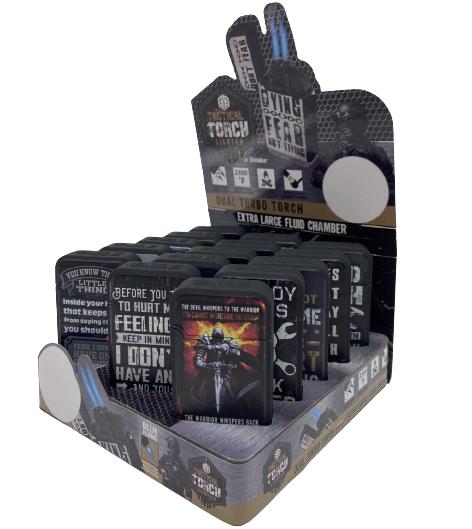 TACGEAR DOUBLE FLAME TORCH LIGHTER - 15CT DISPLAY