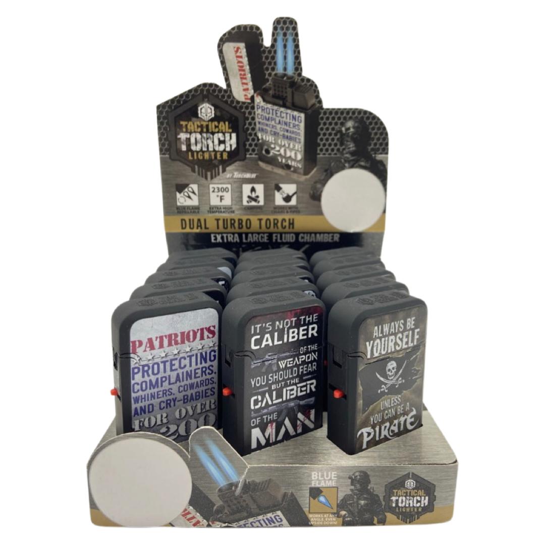 TACGEAR B DOUBLE FLAME TORCH LIGHTER - 15CT DISPLAY