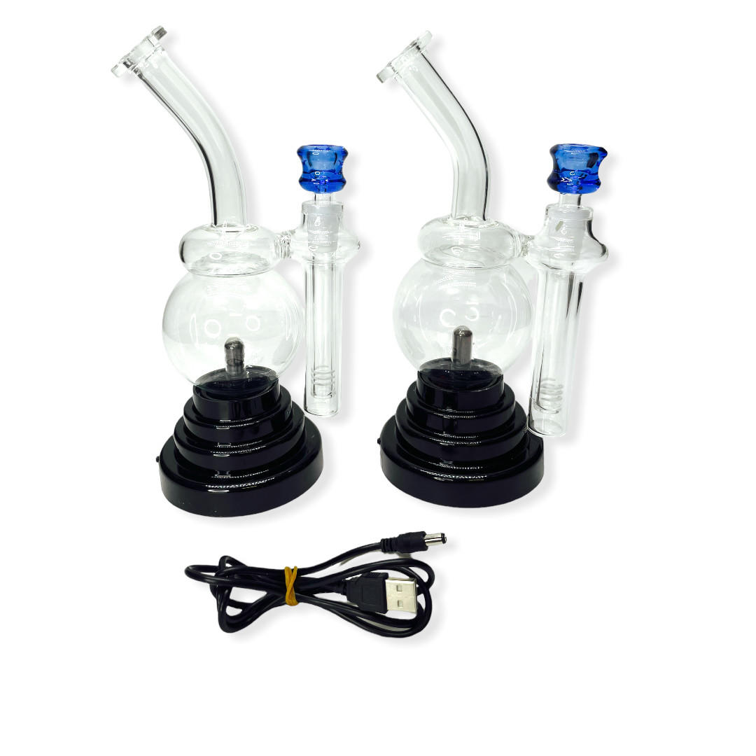 BENT NECK WITH LED LIGHTNING BASE WATERPIPE 10