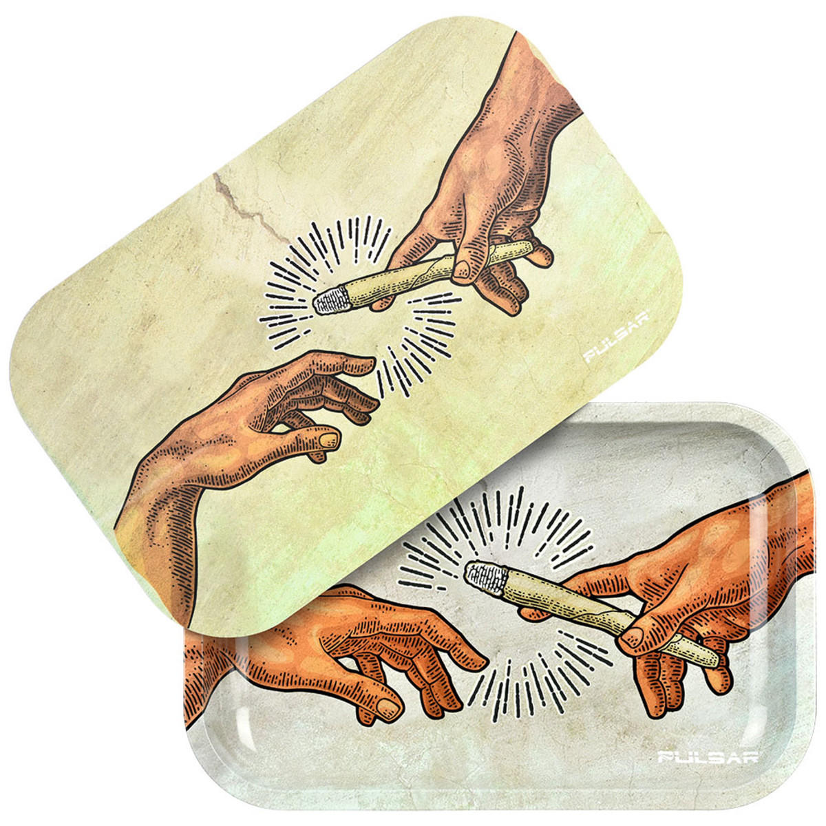 PULSAR GLOW METAL ROLLING TRAY WITH LID - CREATION OF PASSAGE - 11X7