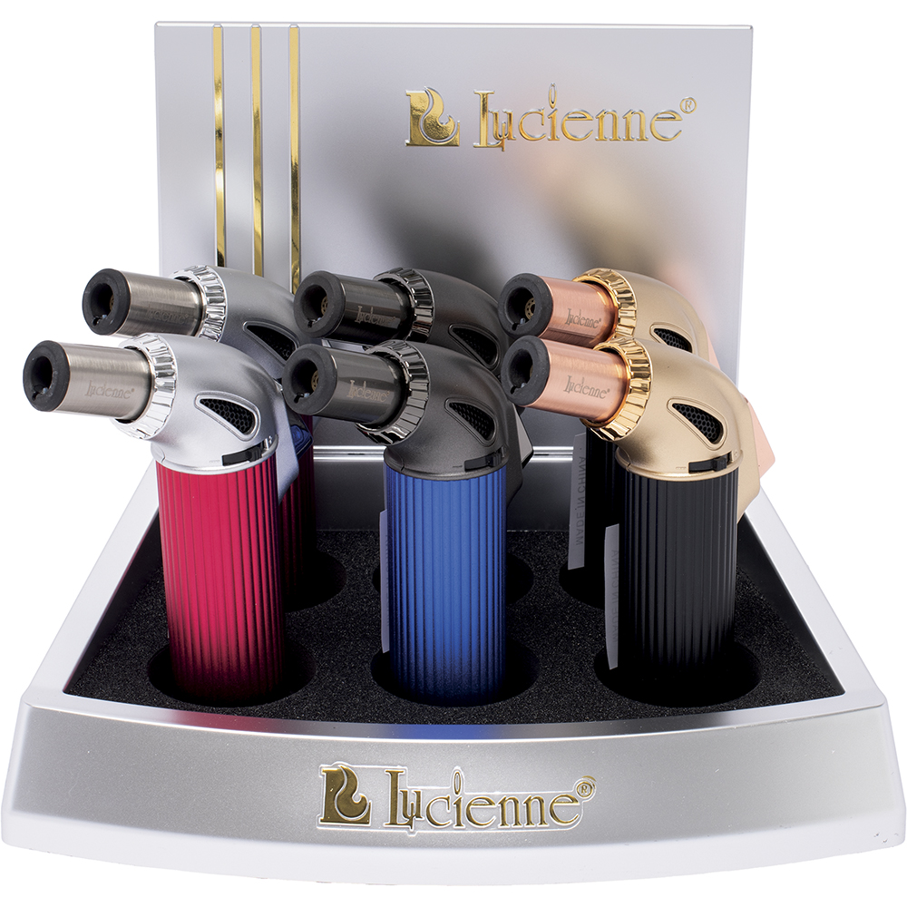 LUCIENNE SINGLE TORCH FLAME LIGHTER DISPLAY - 6CT