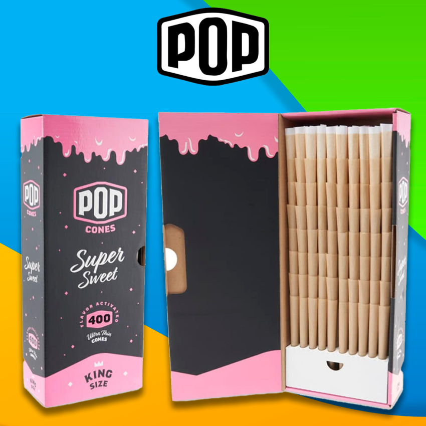 POP CONES KING SIZE PRE-ROLLED CONES WITH FLAVOR TIP 400CT BULK