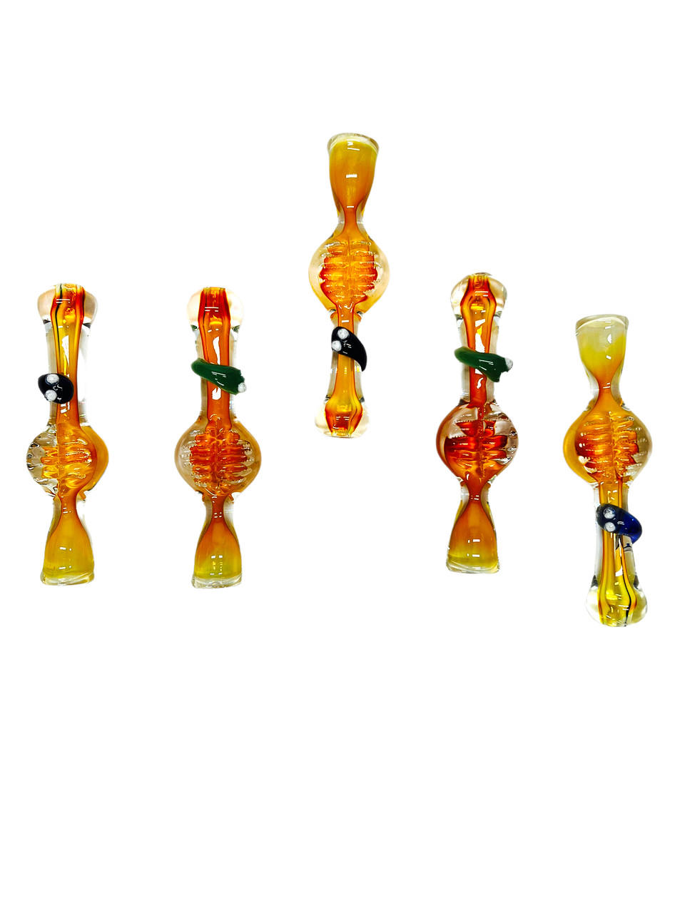 YELLOW FUME FLAT BODY LARVA CHILLUMS HANDPIPE 4 5CT HP100419