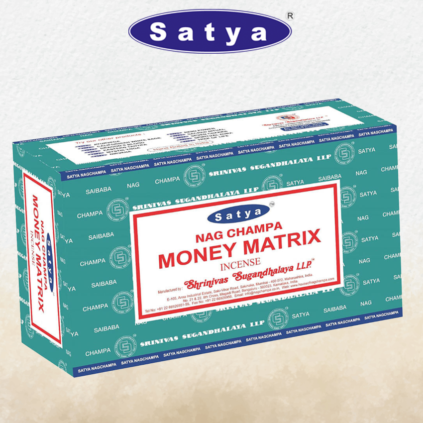 SATYA - MONEY MATRIX INCENSE STICKS - 12CT