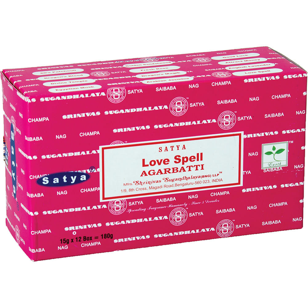 SATYA - LOVE SPELL INCENSE STICKS - 12CT