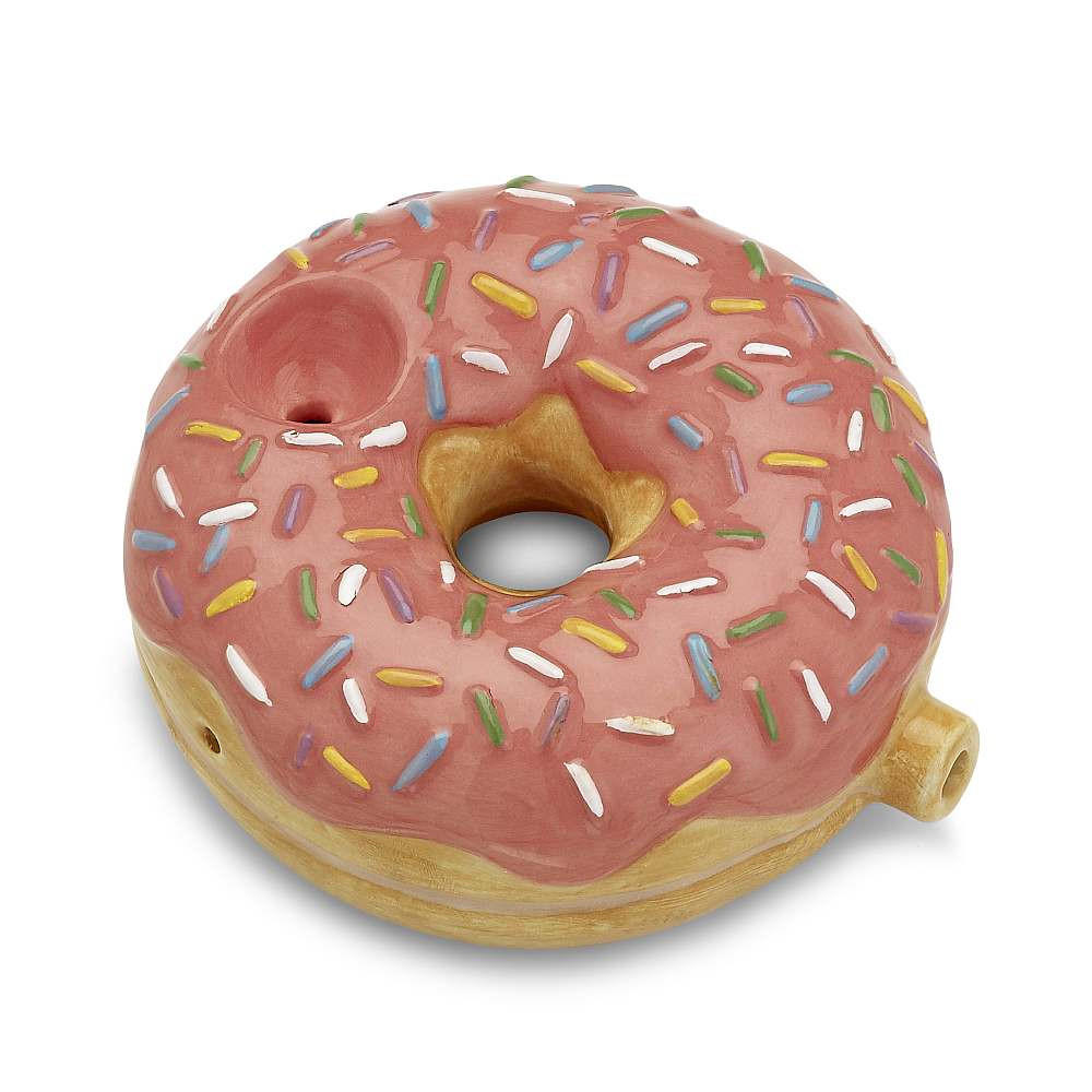 STRAWBERRY DONUT CERAMIC HANDPIPE - 1CT