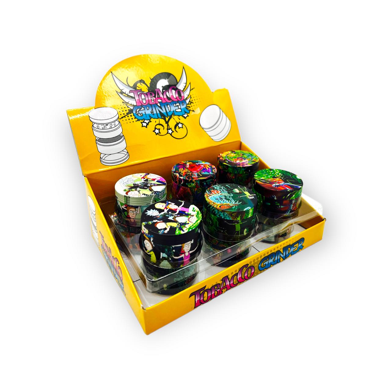 RICK and MORTY BODY PRINTED 4 PART TOBACCO GRINDER - 12CT DISPLAY