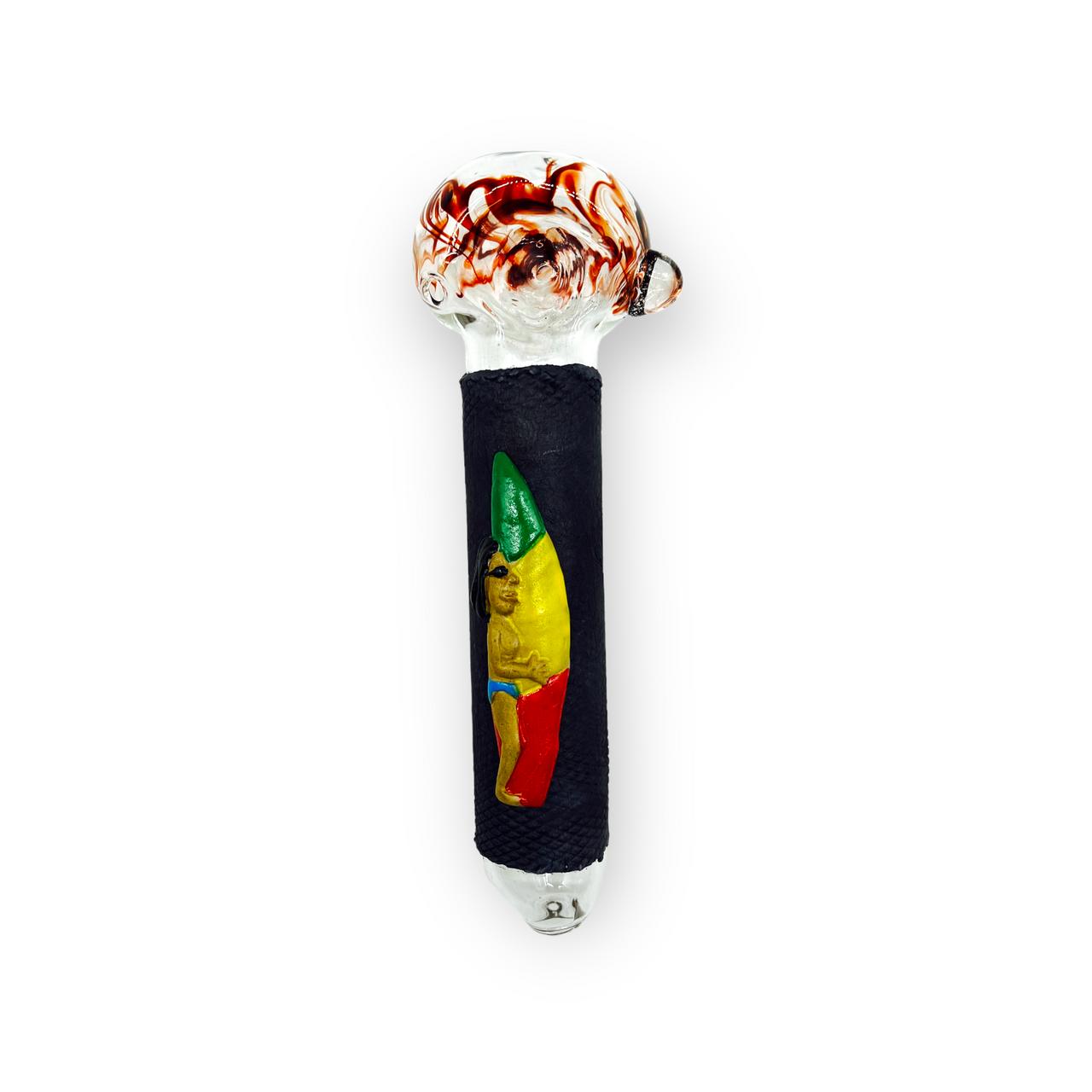 CLAY GLASS RASTA SURFER 8 HANDPIPE HP100454