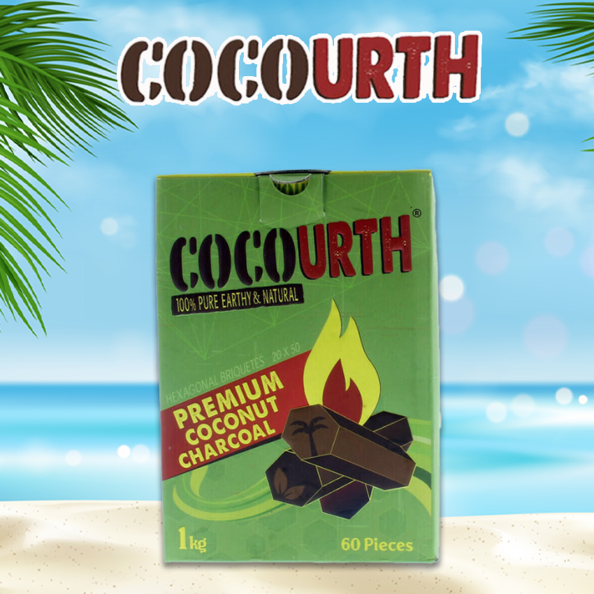 HEXAGON BRIQUETTES PREMIUM COCONUT CHARCOAL - 60CT - COCOURTH