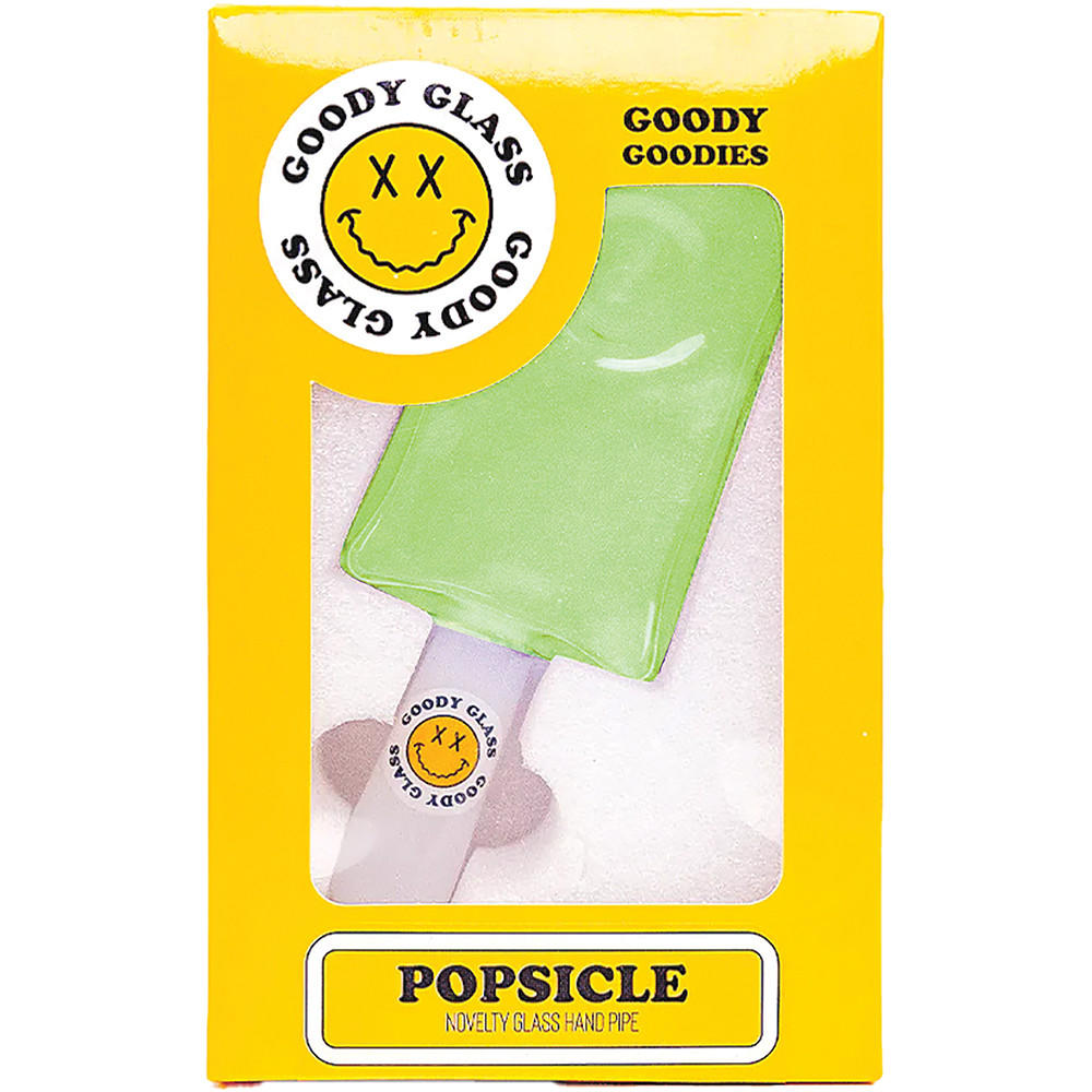  GOODY GLASS GREEN POPSICLE 4.5" HANDPIPE 