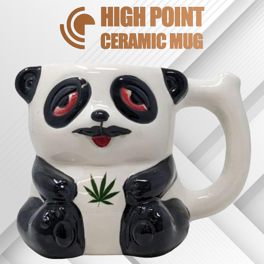 HPG CERAMIC WATER PIPE MUG - STONED PANDA