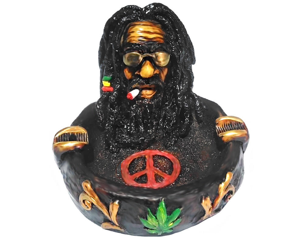  HAND CRAFTED ASH TRAY - RASTA MAN - 1CT 