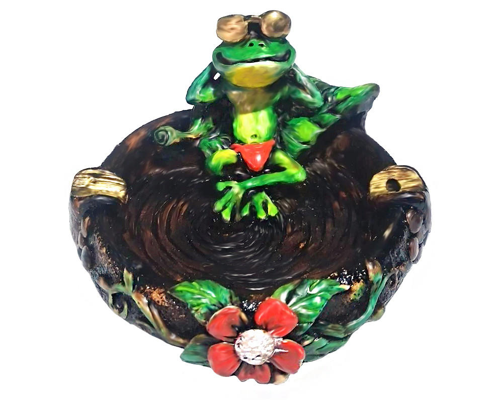  HAND CRAFTED ASH TRAY - CHILLING FROG - 1CT 