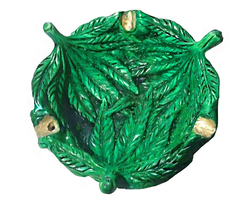  HAND CRAFTED ASH TRAY - LEAF - 1CT 