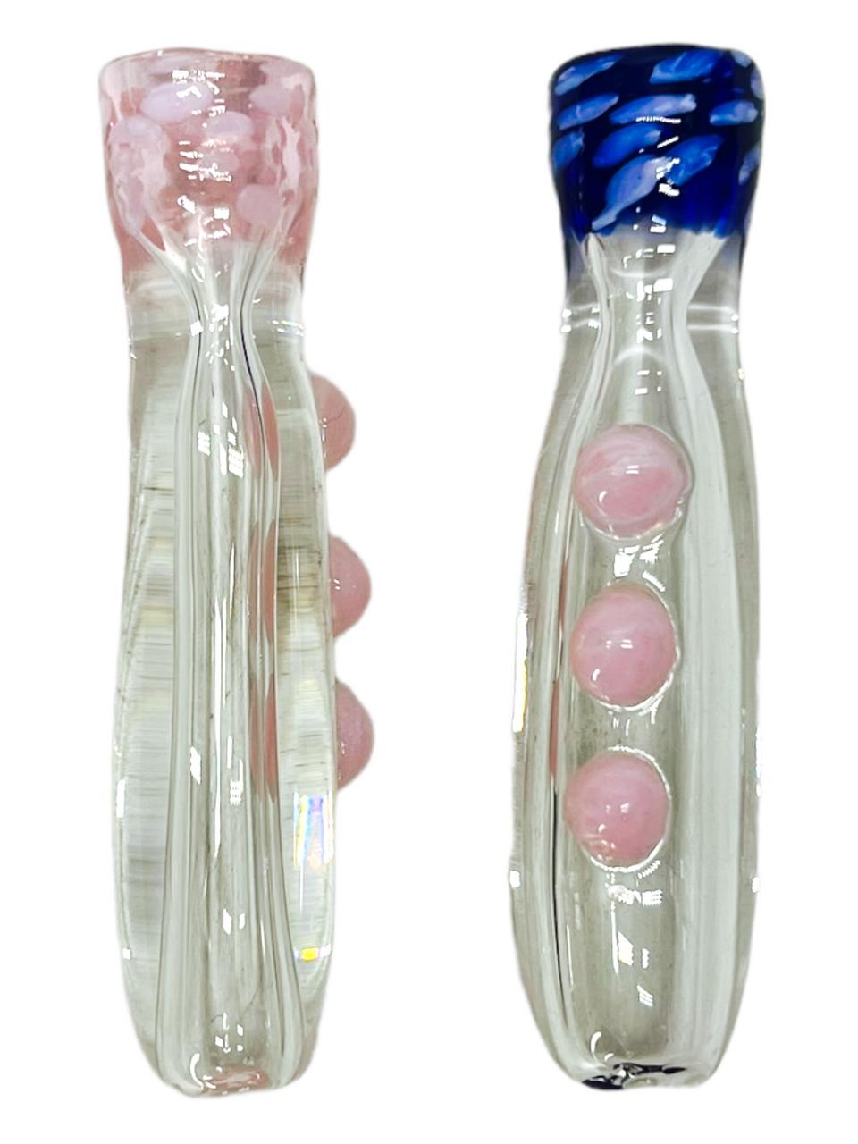  COLOR TUBE JOINT MULTI MARBLE CHILLUM 4" HANDPIPE - 10CT BAG 