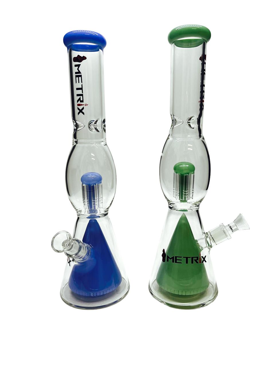  METRIX CLEAR BEAKER WITH CONE & TREE PERC WATERPIPE 16" 