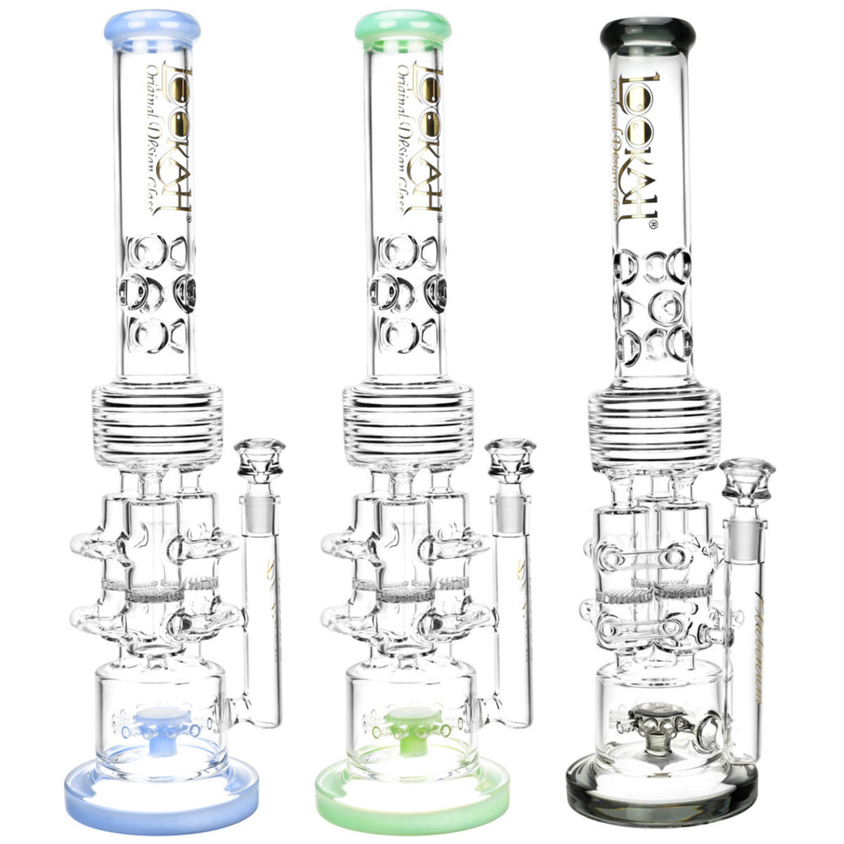 Water Pipe, Mini Inline Percolator Water Pipe w/ Quad Dots