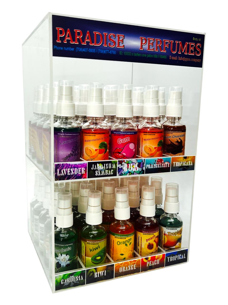  PARADISE PERFUMES 2 FLOOR 30ML AIR FRESHNERS DISPLAY - 50CT 