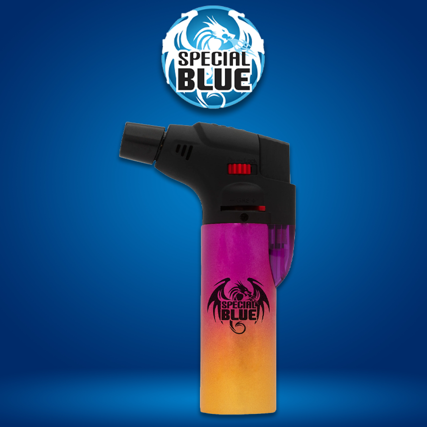SPECIAL BLUE BERNIE SPECTRUM MINI BUTANE GAS TORCH LIGHTER DISPLAY - 12CT